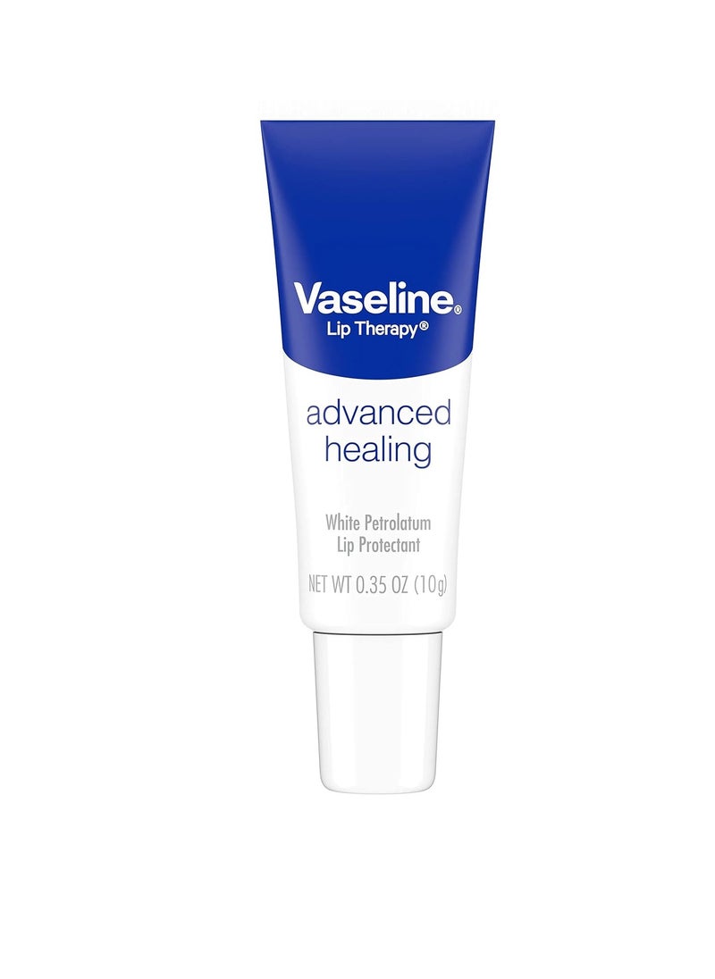 Vaseline Lip Therapy Advanced Healing Lip Balm Tube 3-Pack – White Petroleum Lip Protectant, 0.25 Oz Ea