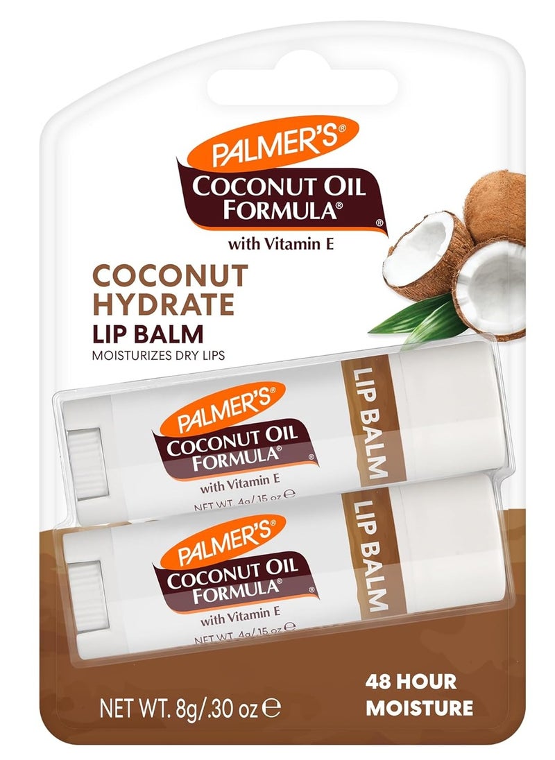 Palmer's Coconut Oil Formula Lip Balm Duo, All-Day Moisturization, Hydrates Dry, Cracked Lips (Pack of 2)