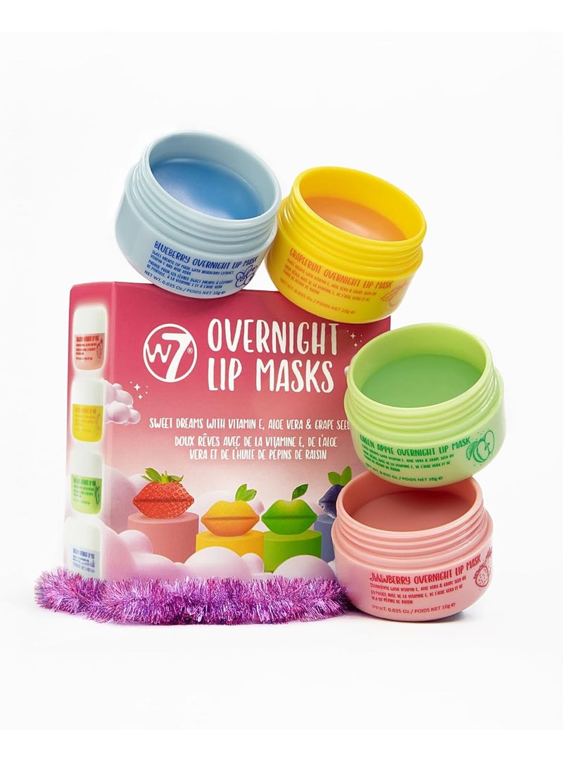 W7 Sweet Dreams Overnight Lip Masks - Stocking Stuffer Gift Set - Lip Treatment with Aloe Vera & Vitamin E - Hydrating, Moisturizing Formula