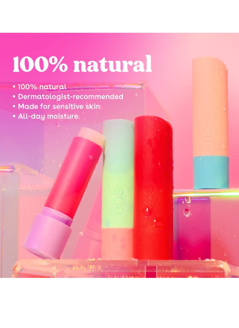 eos 100% Natural Lip Balm - Strawberry Peach and Pineapple Passionfruit, Dermatologist Recommended, All-Day Moisture, 0.14 oz, 2 Pack