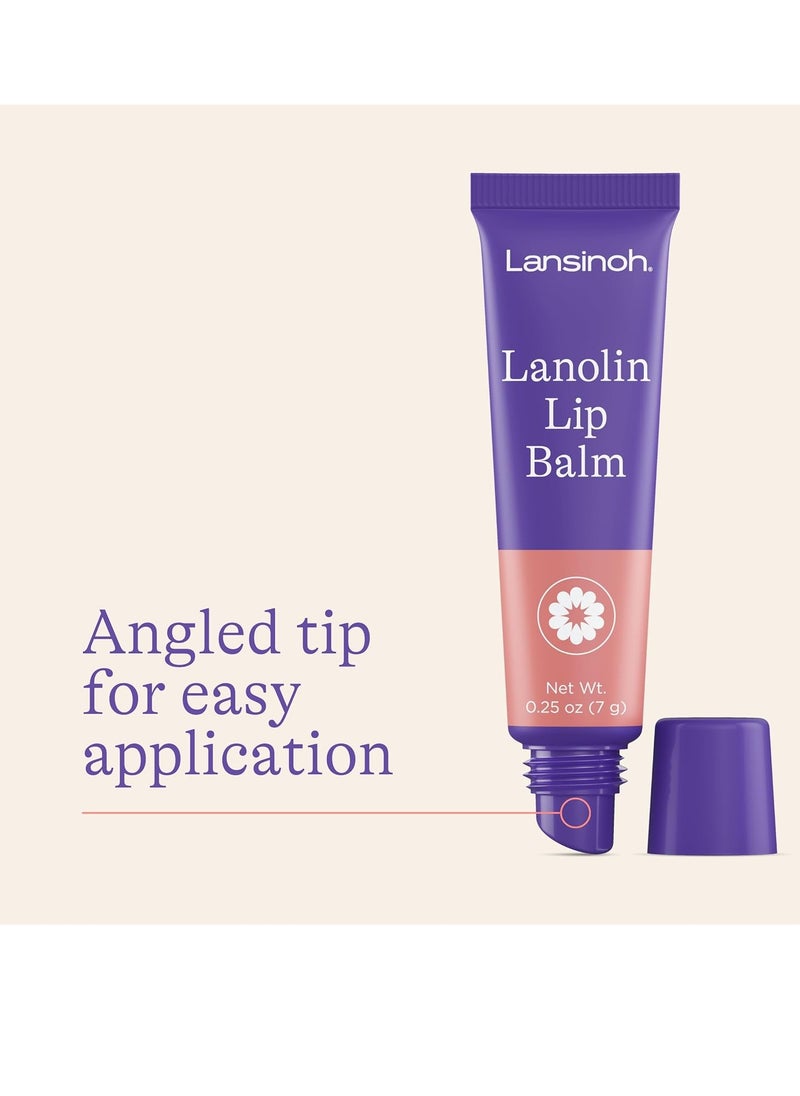 Lansinoh Lanolin Lip Balm, Moisturizing Lip Care, 4 Pack, 0.25 Ounces Each