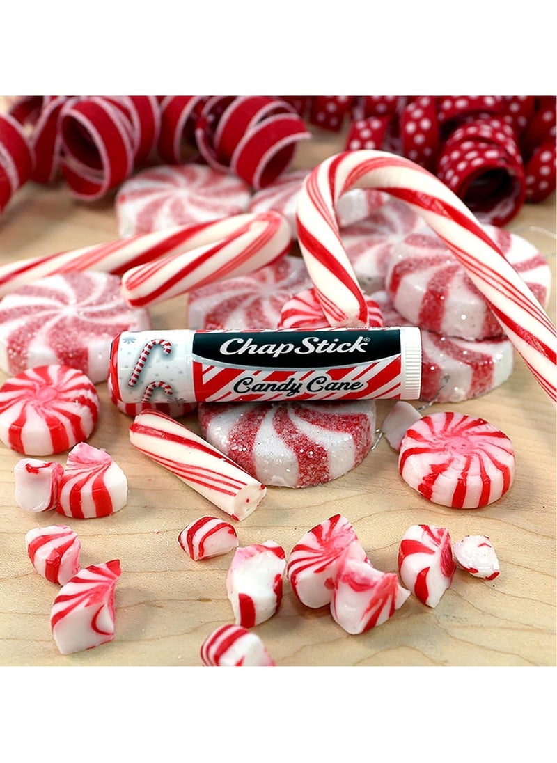 ChapStick Lip Balm, Candy Cane, 3-Count – Fresh & Minty Lip Moisturizer, Stocking Stuffer, 0.15 Oz Ea