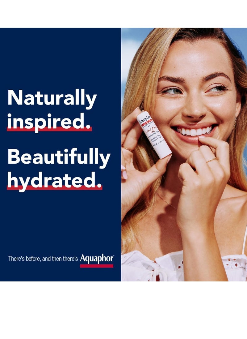 Aquaphor Naturally Inspired Lip Repair Stick with Coconut Oil and Shea Butter, Hydrating Lip Balm Stick Immediately Relieves Dryness and Soothes Chapped Lips, Holiday Gifts for Self Care 0.17 Oz Stick