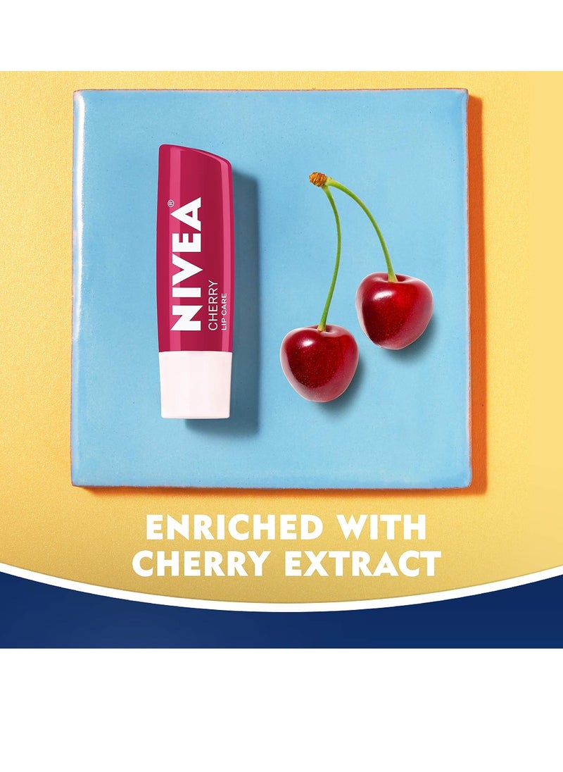 NIVEA Lip Care, Fruit Lip Balm Variety Pack, Tinted Lip Balm, 0.17 Oz, Pack of 4