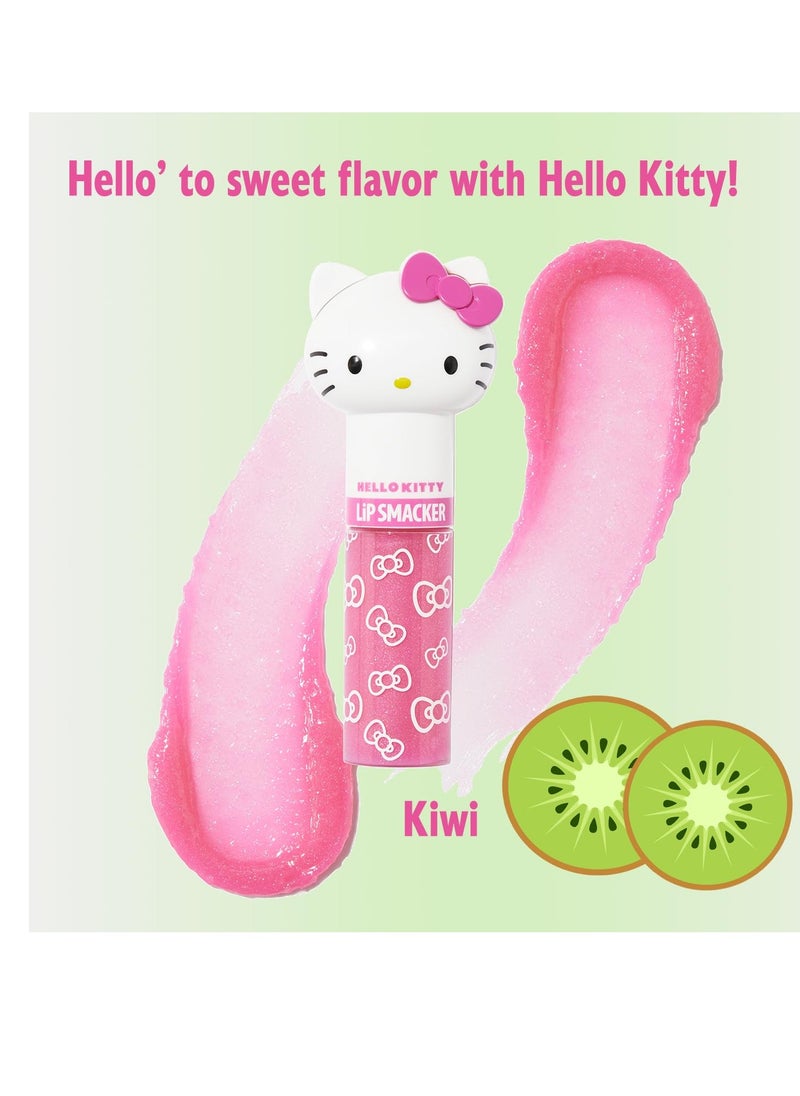 Lip Smacker Lippy Pals Swirls, Sanrio Hello Kitty, Flavored Moisturizing & Smoothing Soft Shine Lip Balm, Hydrating & Protecting Fun Tasty Glossy Finish , Cruelty-Free & Vegan - Kiwi