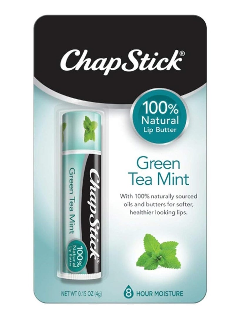 ChapStick 100% Natural Lip Butter, Green Tea Mint, 0.15 oz (Pack of 3)