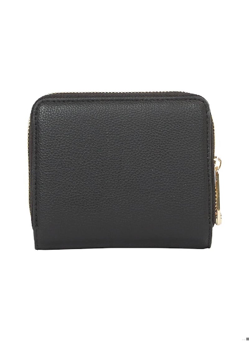 Women's Logotape Zip Around Wallet - Polyester Blend, Black