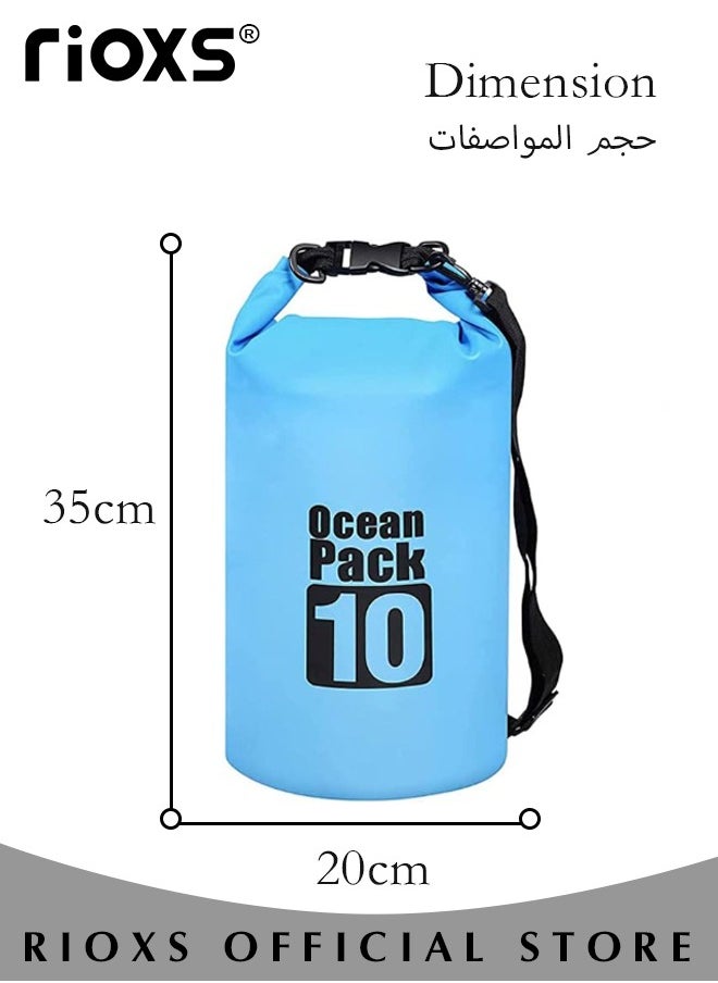 Foldable Storage Waterproof Dry Bag Beach Swimming Bag Fit for Kayaking Beach Rafting Boating Hiking Camping and Fishing with Universal Waterproof Phone Pouch Cellphone Dry Bag