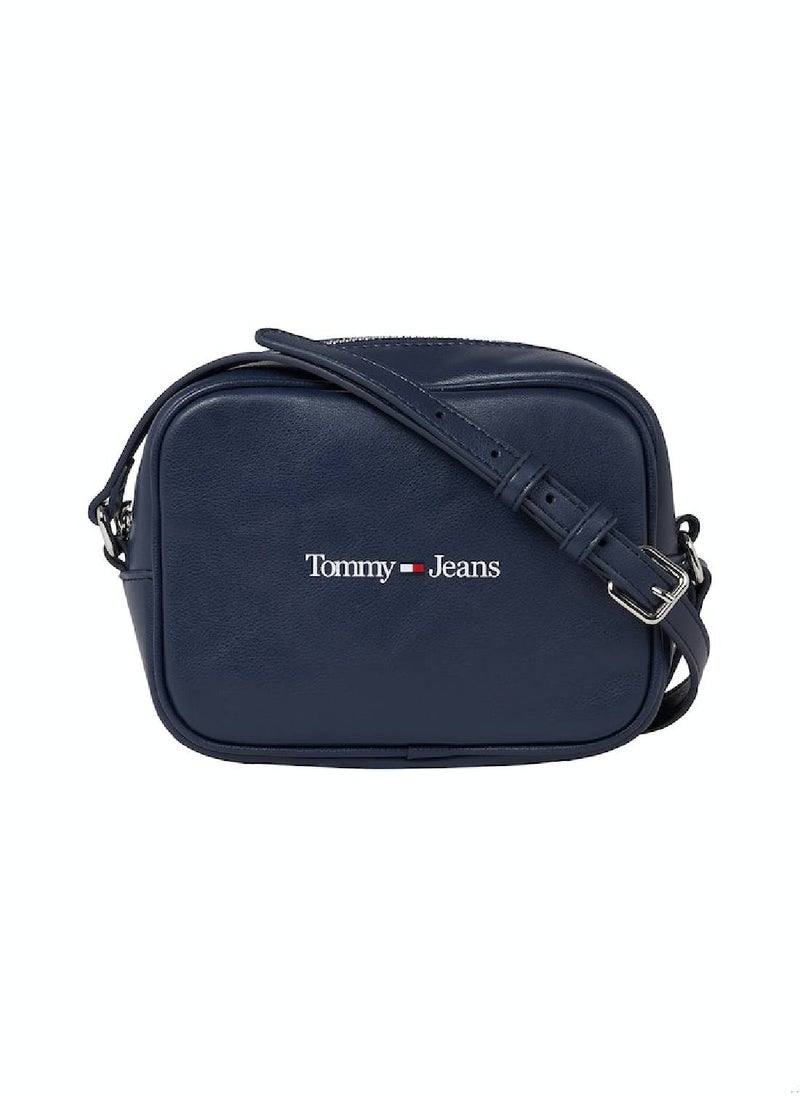 Women's Crossover Camera Handbag -  Polyurethane, Navy