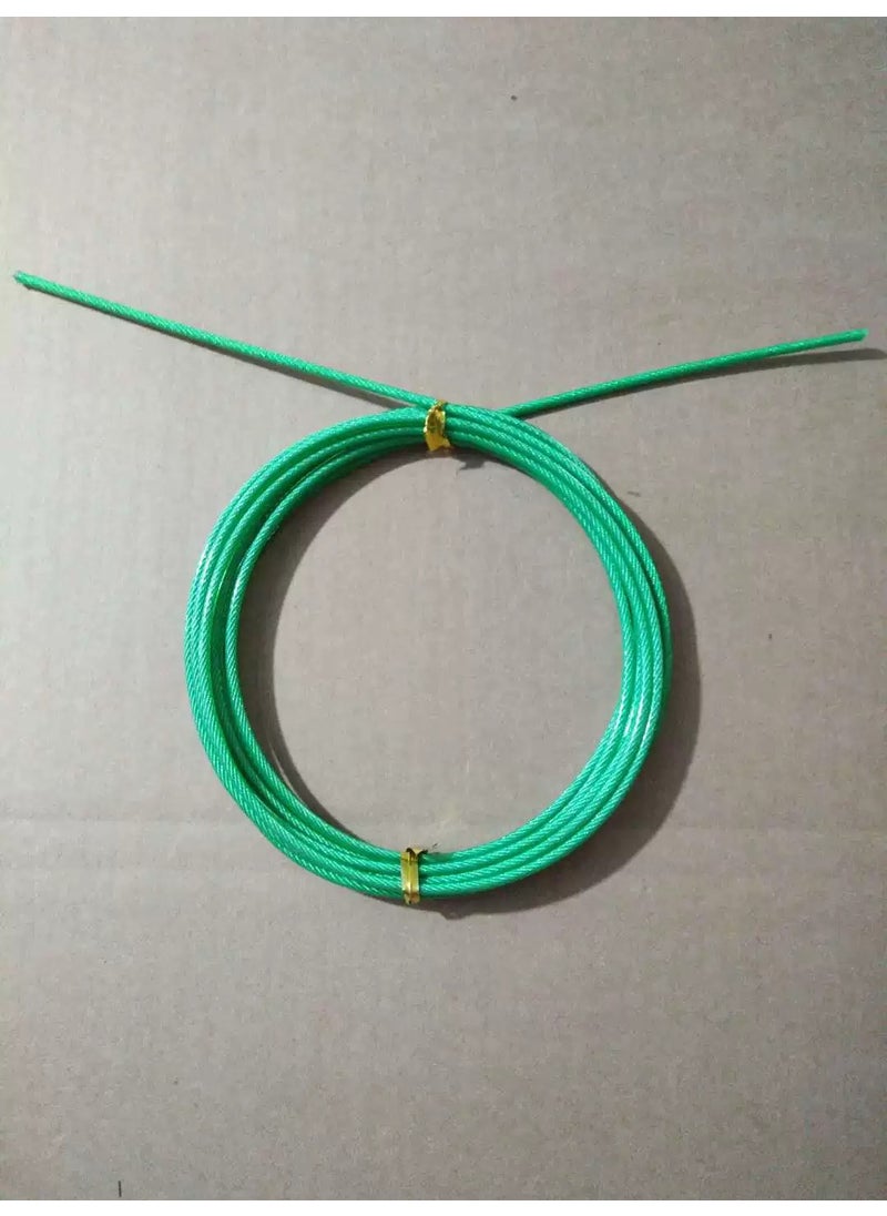 Steel wire rope skipping accessories 2.5mm thick spare rope PVC plastic coated core steel wire coil rope skipping parts 3M steel Green