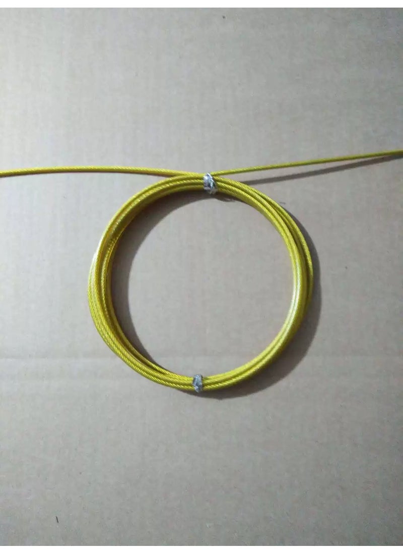 Steel wire rope skipping accessories 2.5mm thick spare rope PVC plastic coated core steel wire coil rope skipping parts 3M steel Yellow