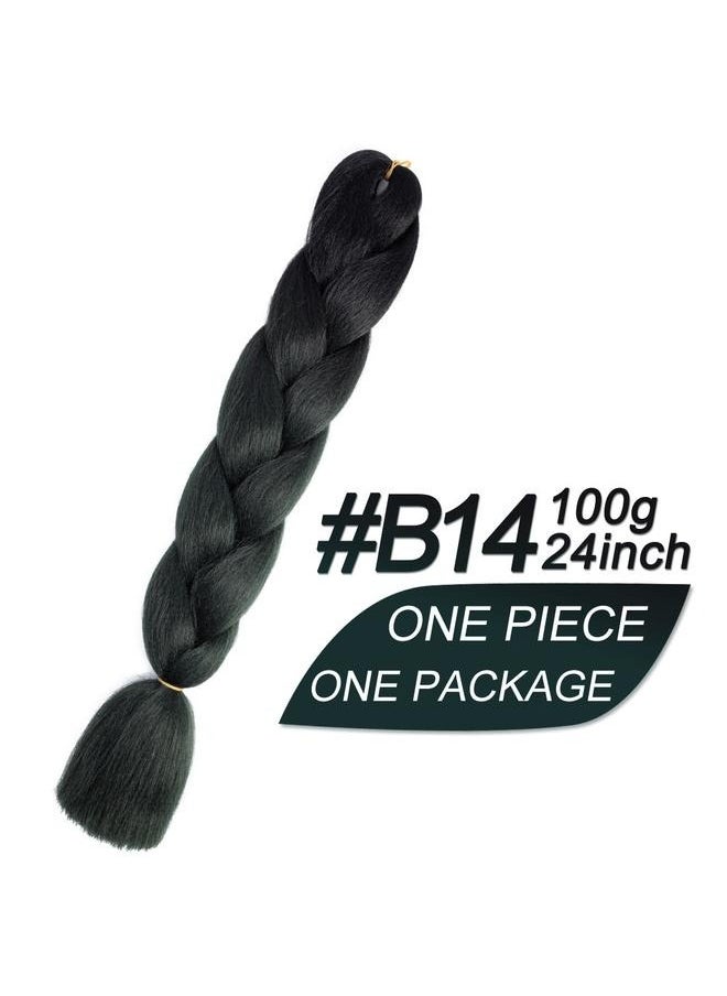 3 Piece African Braids Hair Extension Set Multi Color,Braiding Hair Dark Green Braid Hair Extensions for Box Braids Hot Water Setting High Temperature Synthetic Fiber
