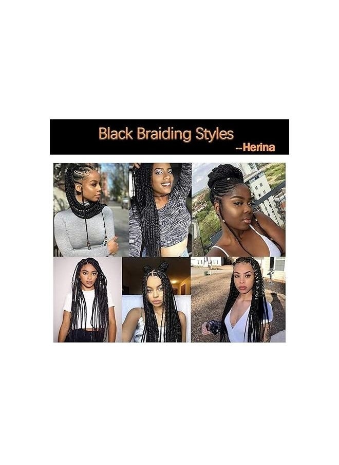 3 Piece African Braids Hair Extension Set Multi Color,Braiding Hair Dark Green Braid Hair Extensions for Box Braids Hot Water Setting High Temperature Synthetic Fiber