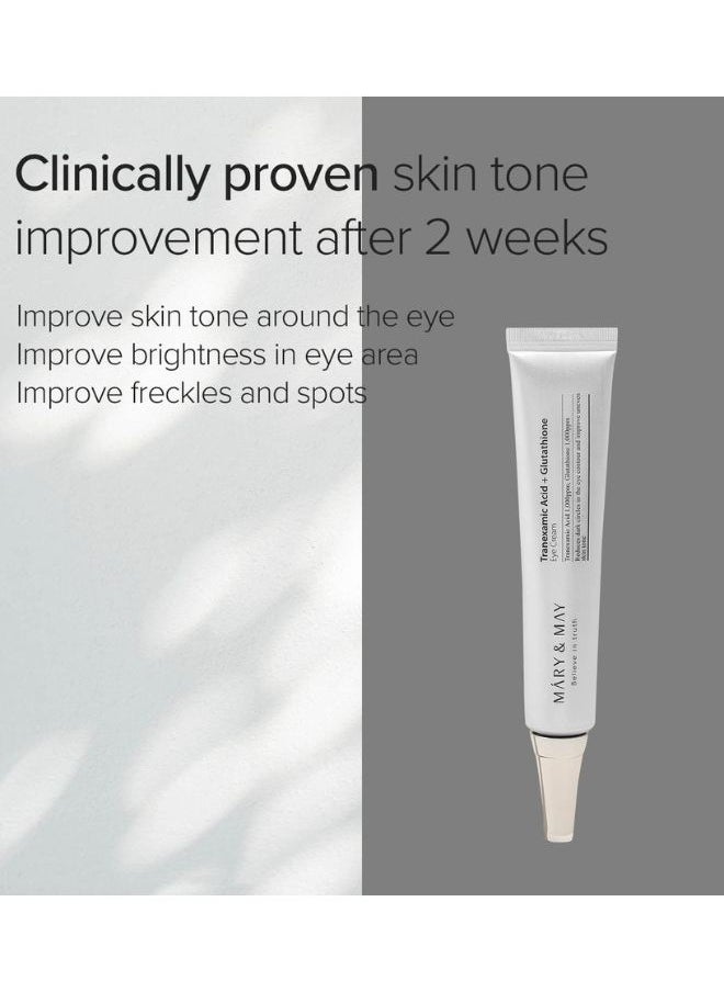 Tranexamic Acid + Glutathione Eye Cream 30ml, Contains Vitamin C Reduces Dark Circle Around the Eyes