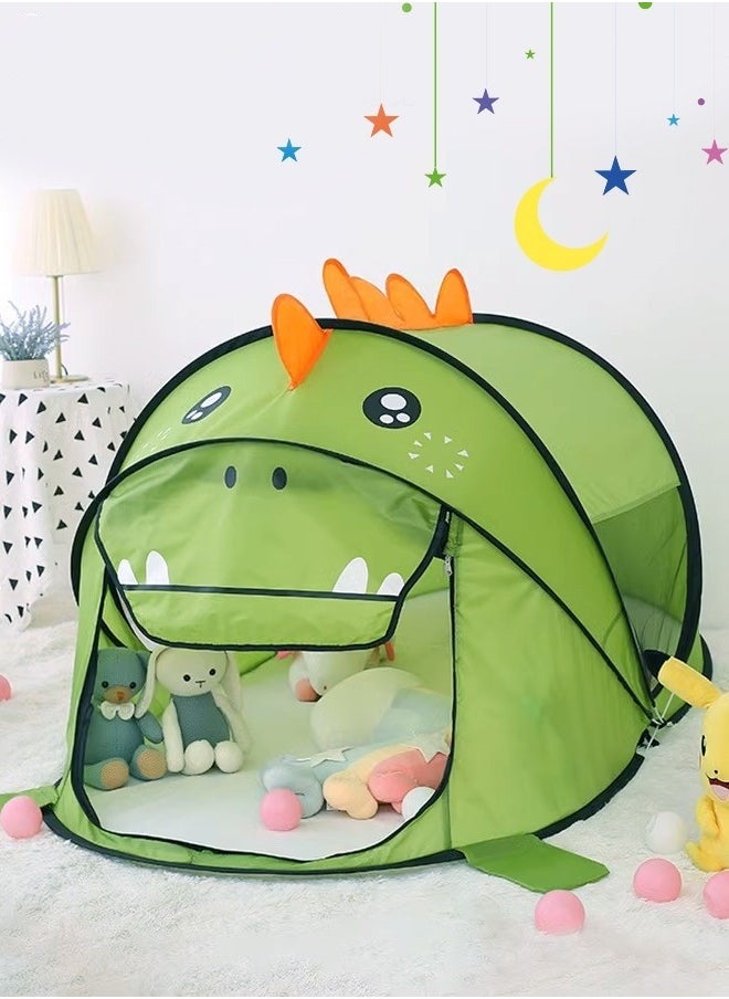 Kids Portable Dinosaur Tent, Durable Pop up Tent with Travel Bag, Fun Playhouse for Indoor and Outdoor, Easy to Set Up and Fold, Plenty of Room to Play, Suitable for Family Vacation on Beach, Garden