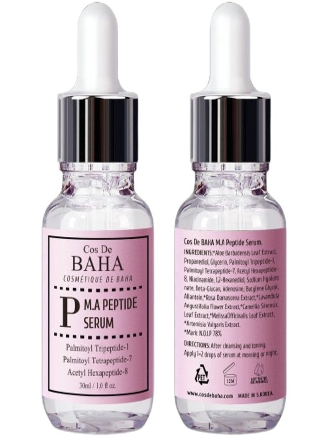 Cos De BAHA Peptide Complex Facial Serum with Matrixyl 3000 & Argireline - Anti Aging & Wrinkles - Heals and Repairs Skin (30ml)