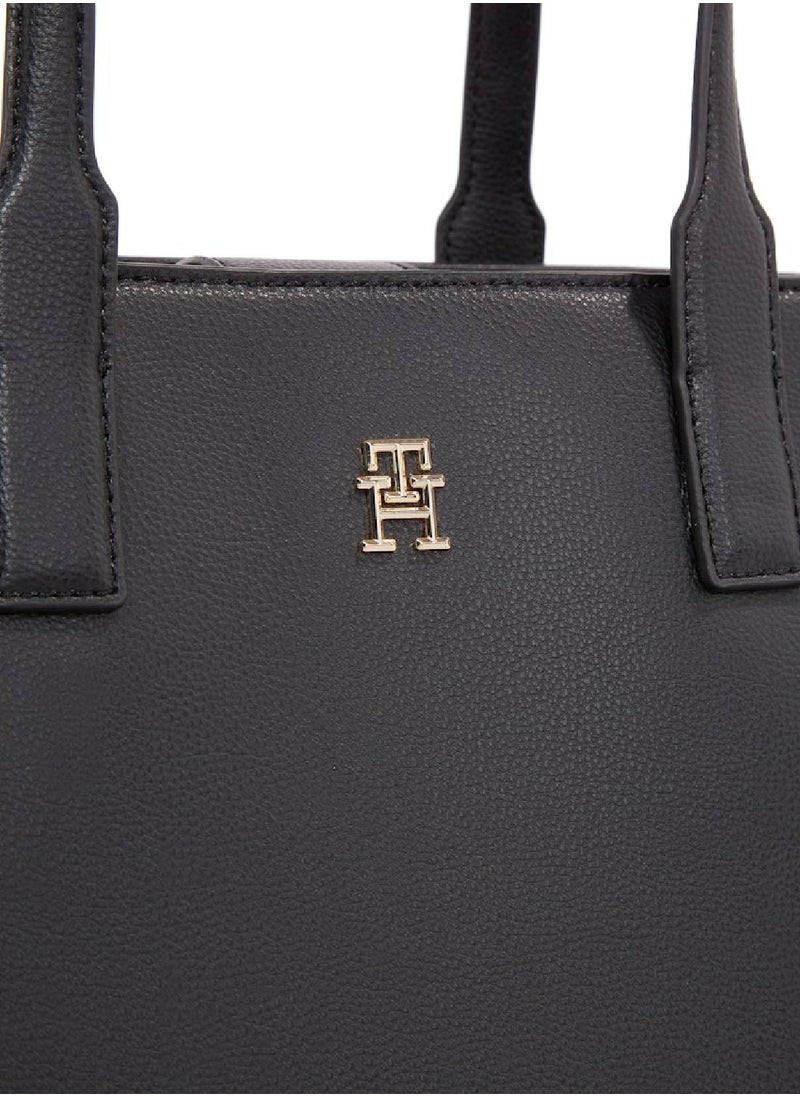 Women's Th Soft Logo Tape Satchel - Polyester Blend, Black