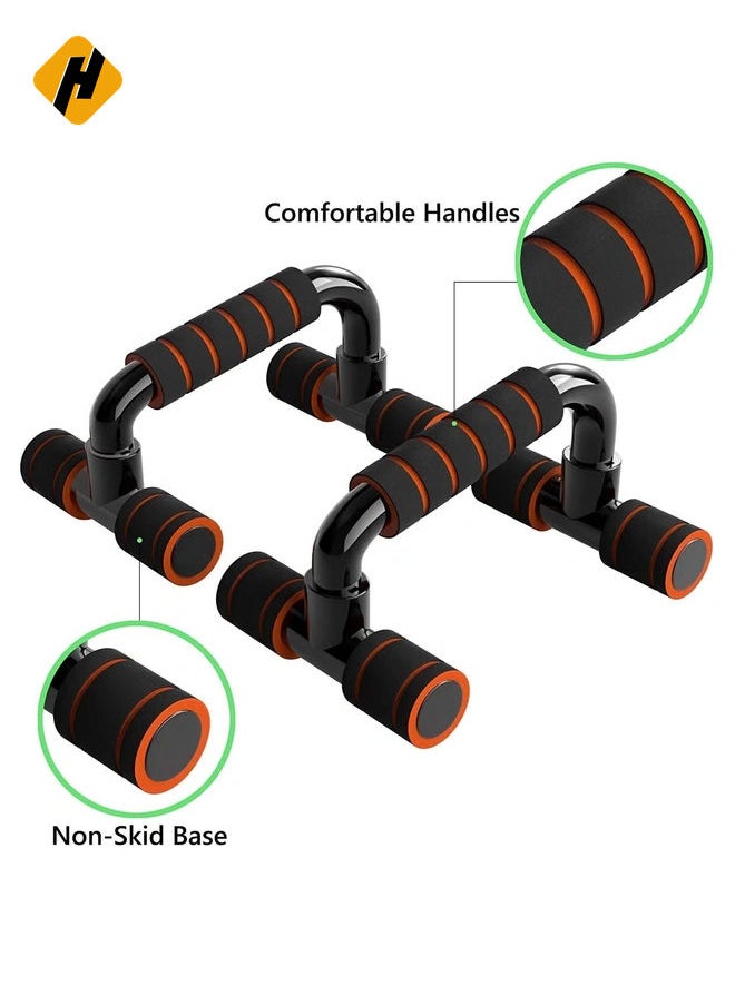 Push Up Bars Gym Exercise Equipment Fitness 1 Pair Pushup Handles with Cushioned Foam Grip and Non-Slip Sturdy Structure Push Up Bars for Men & Women