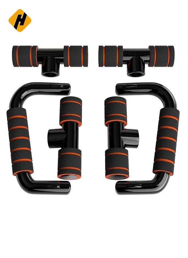 Push Up Bars Gym Exercise Equipment Fitness 1 Pair Pushup Handles with Cushioned Foam Grip and Non-Slip Sturdy Structure Push Up Bars for Men & Women