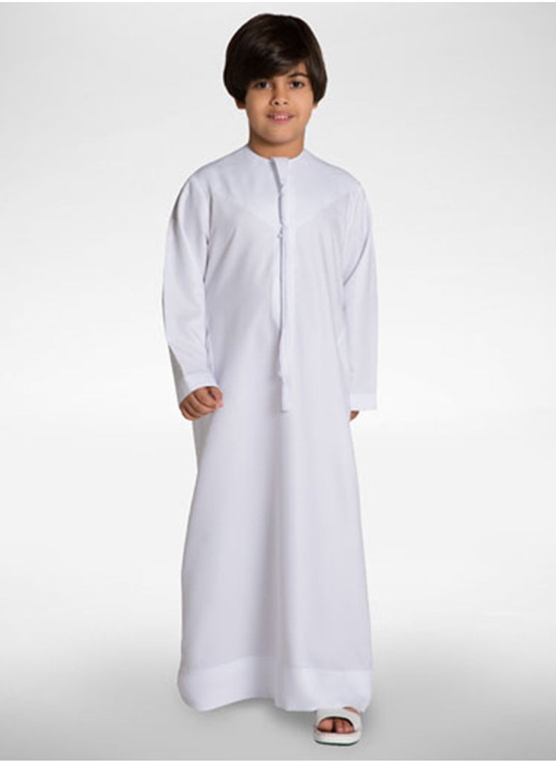 Kids Kandoora Thobe: Embrace Tradition with this Arabic Muslim Wear for Boys - Ideal for Islamic Prayers and Stylish Dressing. Superior Craftsmanship for Comfort.