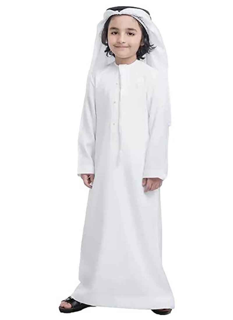 Kids Kandoora Thobe: Embrace Tradition with this Arabic Muslim Wear for Boys - Ideal for Islamic Prayers and Stylish Dressing. Superior Craftsmanship for Comfort.