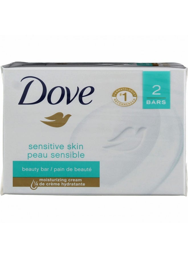 Dove Moisturizing Beauty Bar for Softer Skin, Fragrance-Free, Hypoallergenic Beauty Bar Sensitive Skin Effectively Washes Away Bacteria While Nourishing Your Skin 3.75 oz 2 Bars