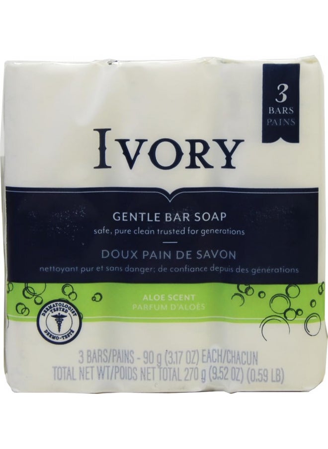 Ivory Simply Ivory Aloe Bath Bar, 3 Count