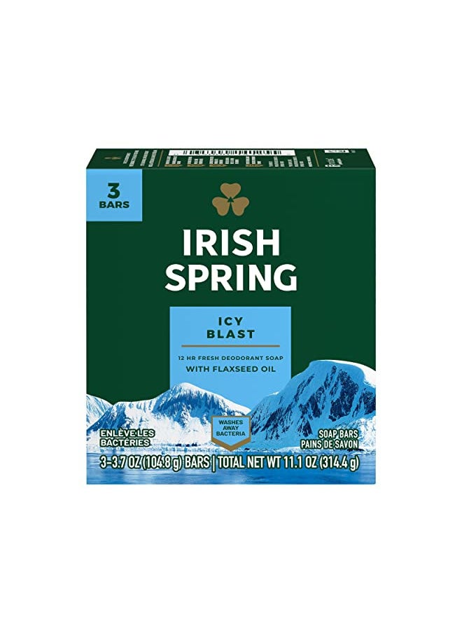 Irish Spring Bath Bar, Icy Blast 3.75 Oz, 3 x 3.75 oz bars