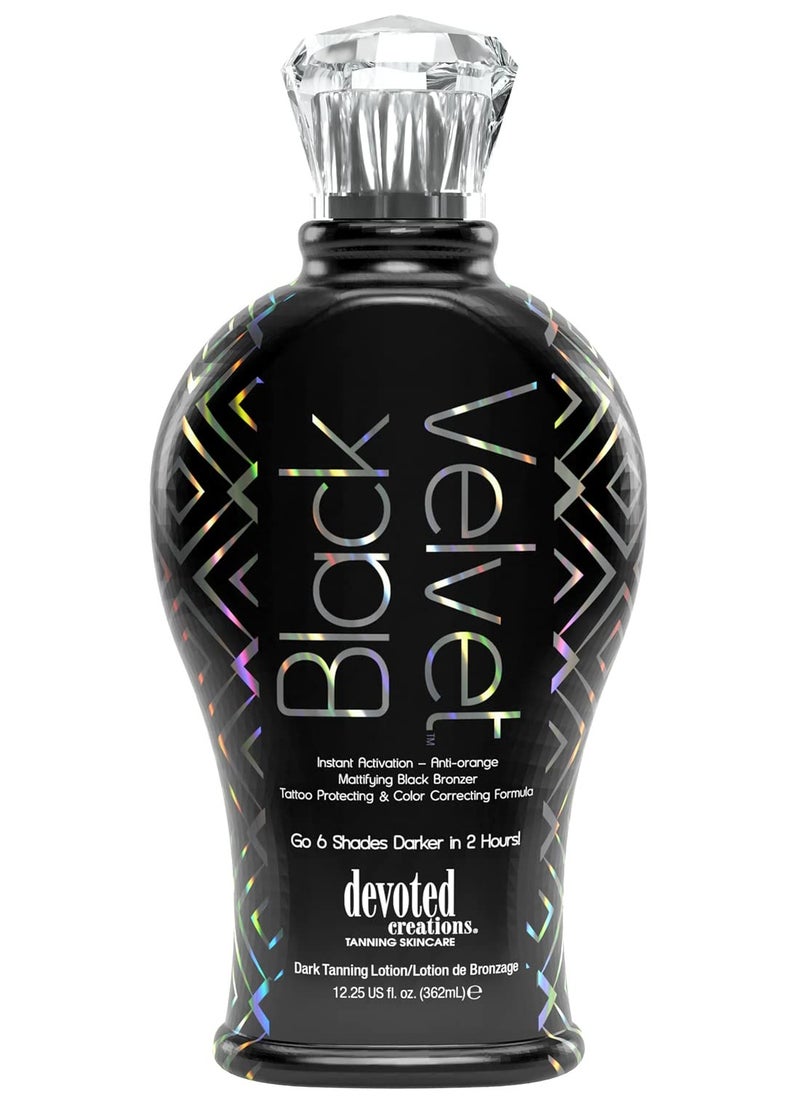 Devoted Creations Black Velvet Anti-Orange Mattifying Black Bronzer Tanning Lotion 12.25 oz