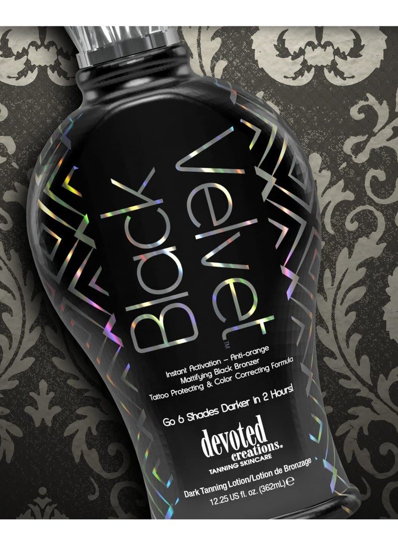 Devoted Creations Black Velvet Anti-Orange Mattifying Black Bronzer Tanning Lotion 12.25 oz