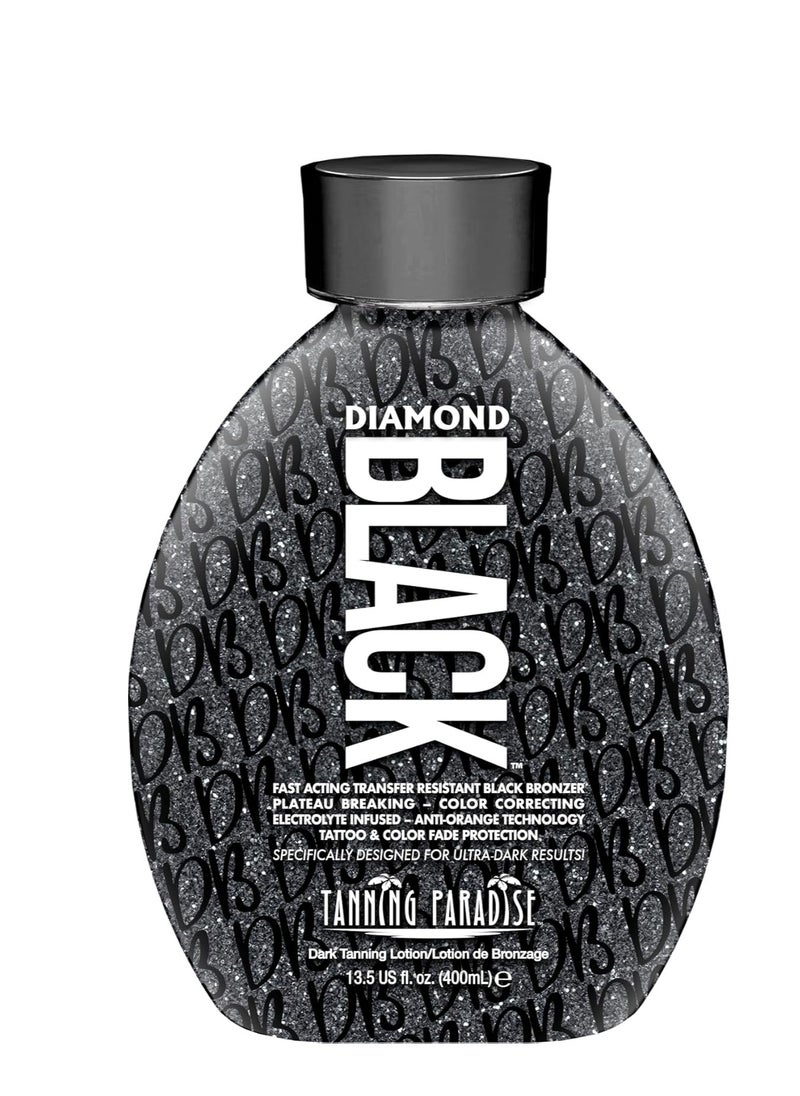 Tanning Paradise Diamond Black Tanning Bed Lotion – 13.5 Fl Oz Transfer Resistant Tanning Lotion for Tanning Beds – Indoor Tanning Lotion for Golden Bronze Color – CC Cream Matte Airbrush Effect