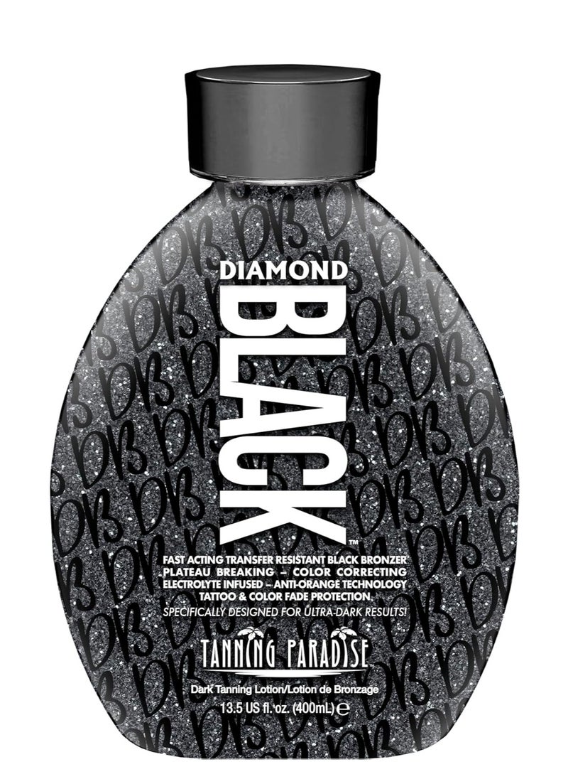 Tanning Paradise Diamond Black Tanning Bed Lotion – 13.5 Fl Oz Transfer Resistant Tanning Lotion for Tanning Beds – Indoor Tanning Lotion for Golden Bronze Color – CC Cream Matte Airbrush Effect