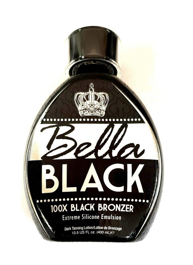 Bella Black 100X Bronzer Tanning Lotion – Premium Tanning Bed Lotion with Extreme Silicone Emulsion and Banana Fruit Extract – Instant Results – Dark Tanning Lotion for Indoor Tanning Beds - 13.5oz