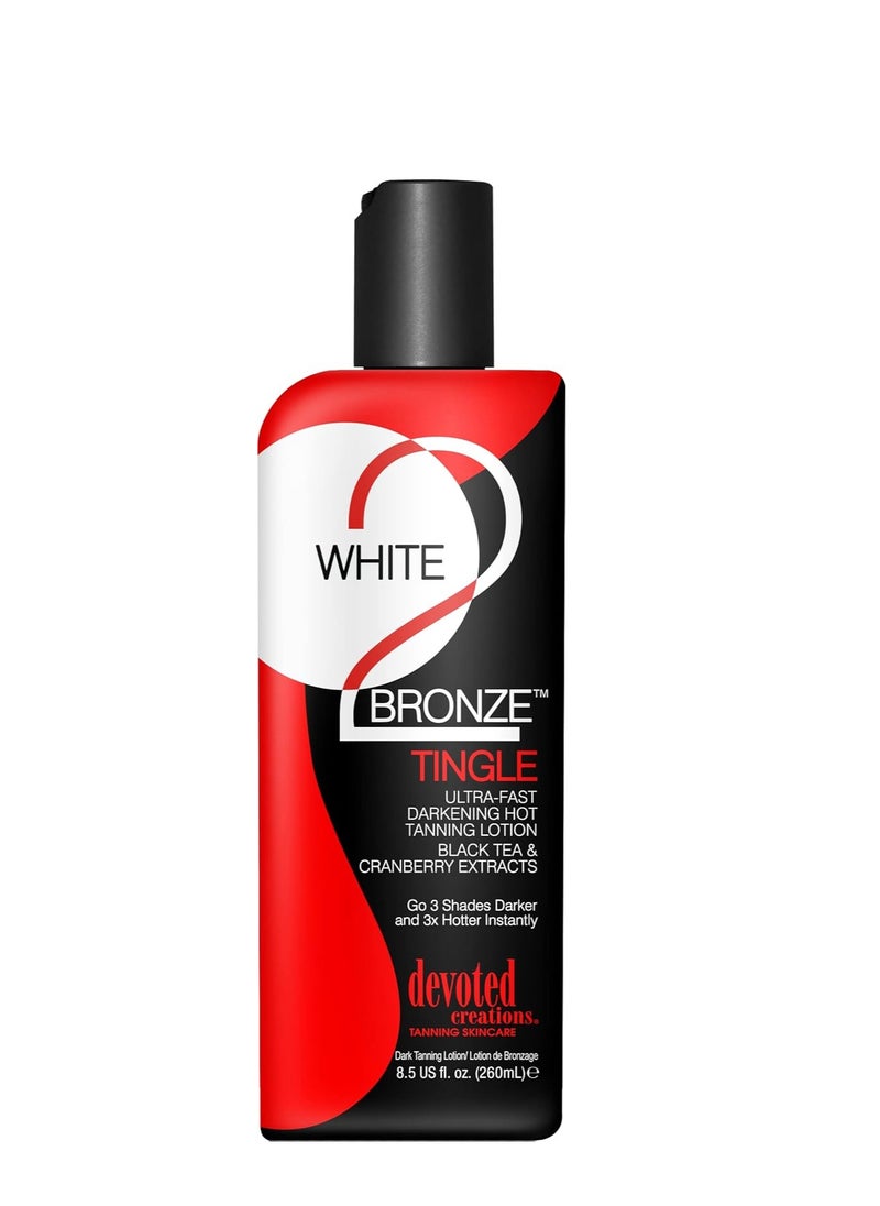 Devoted Creations White 2 Bronze, Tingle, Ultra Fast, Darkening Lotion 8.5 oz.