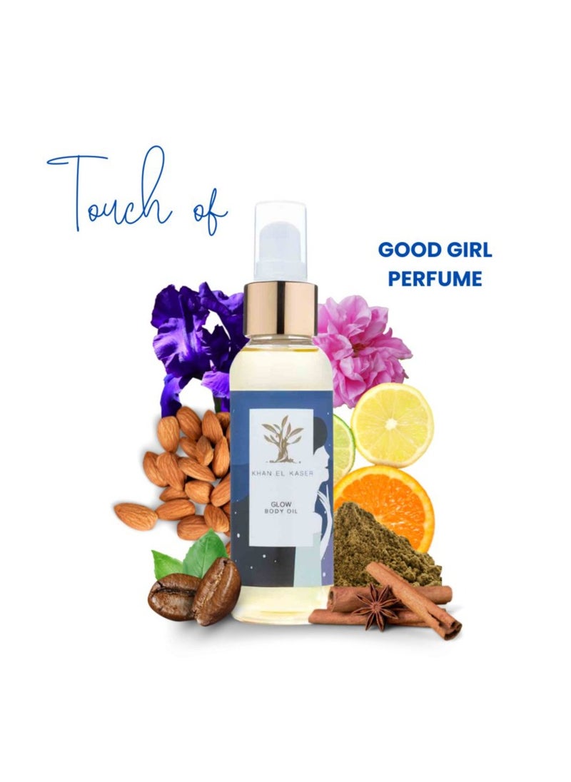 Body Oil - Glow | Hydrating Skincare with Long-Lasting | Touch of Good Girl Premium Perfume | Silky Smooth Radiance for All Skin Types | Luxurious Body Care | Natural Ingredients | 100ml