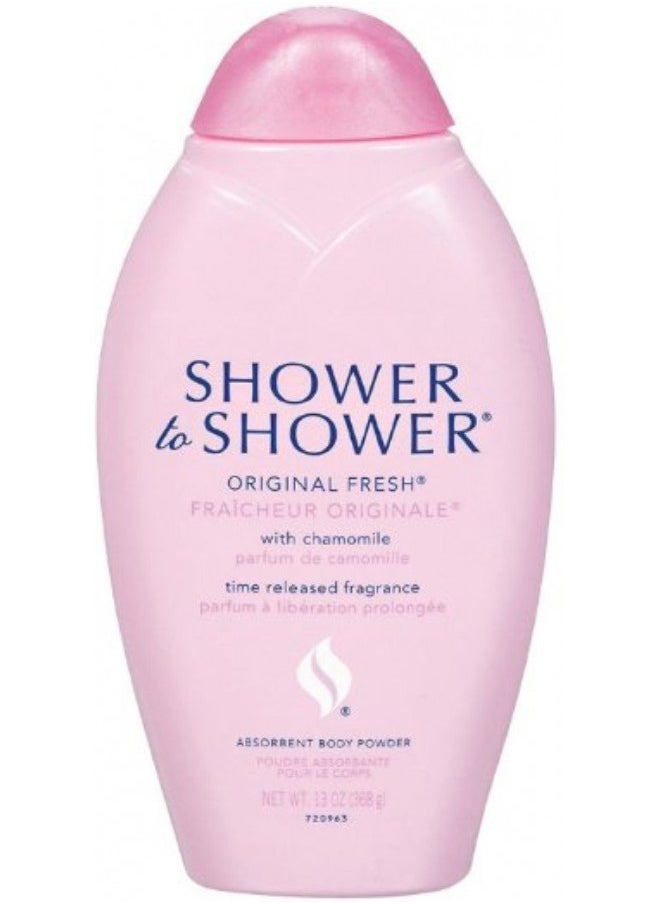 SHOWER TO SHOWER Body Powder Original Fresh 13 oz (Pack of 3)