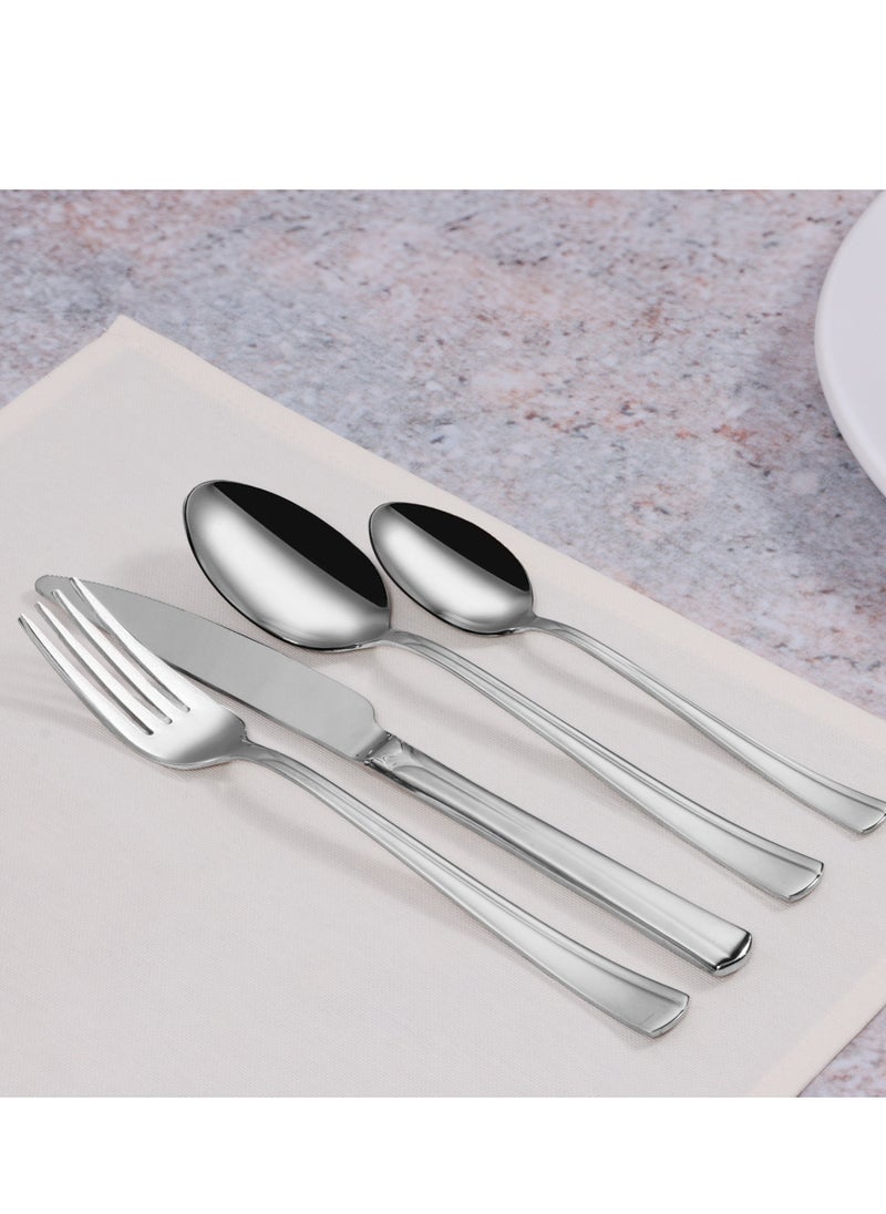 Serenk Paris 24-Piece Stainless Steel Cutlery Set - Durable Spoons and Forks for Everyday Use, Elegant Kitchen and Dining Set