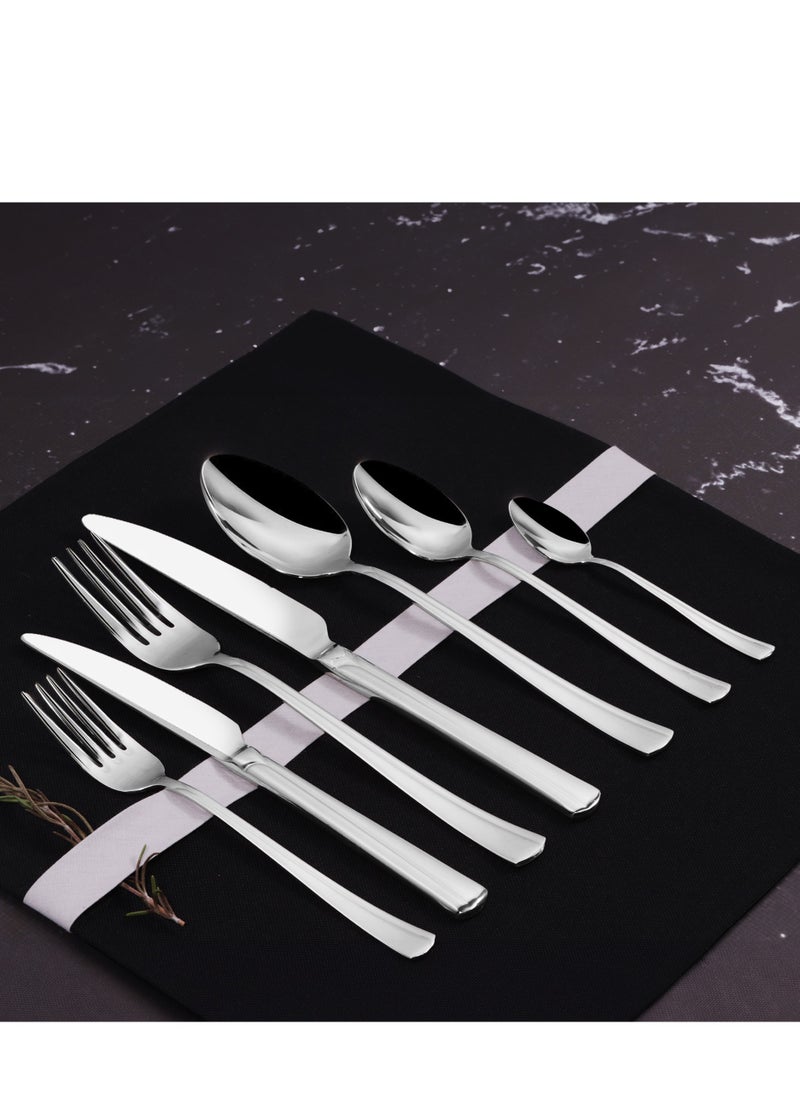 Serenk Paris 42-Piece 18/10 Stainless Steel Cutlery Set - Polished Finish, Durable Forks, Spoons and Knives