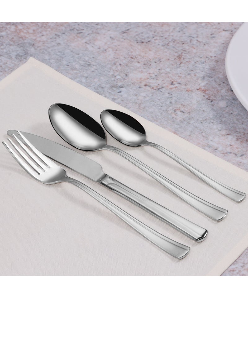 Serenk Milan 24-Piece Premium 18/10 Stainless Steel Cutlery Set - Elegant, Durable Flatware with Polished Finish