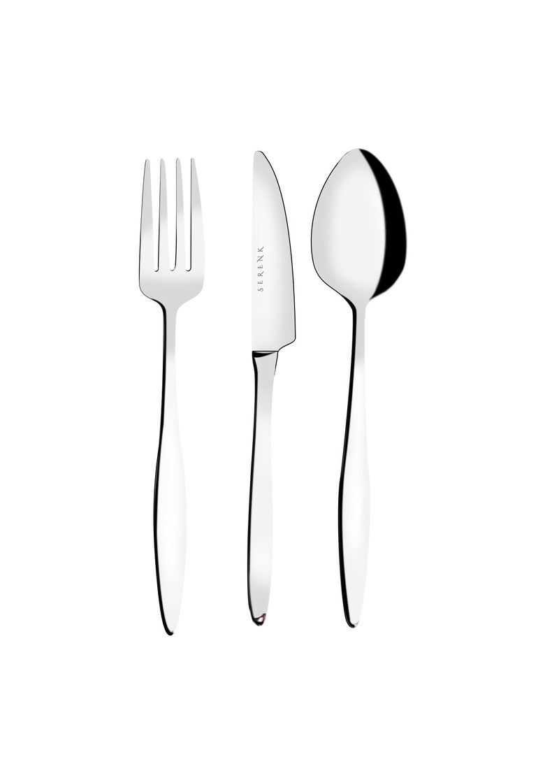 Serenk Milan 18-Piece Premium 18/10 Stainless Steel Cutlery Set - Polished Finish, Durable Flatware for Elegant Dining