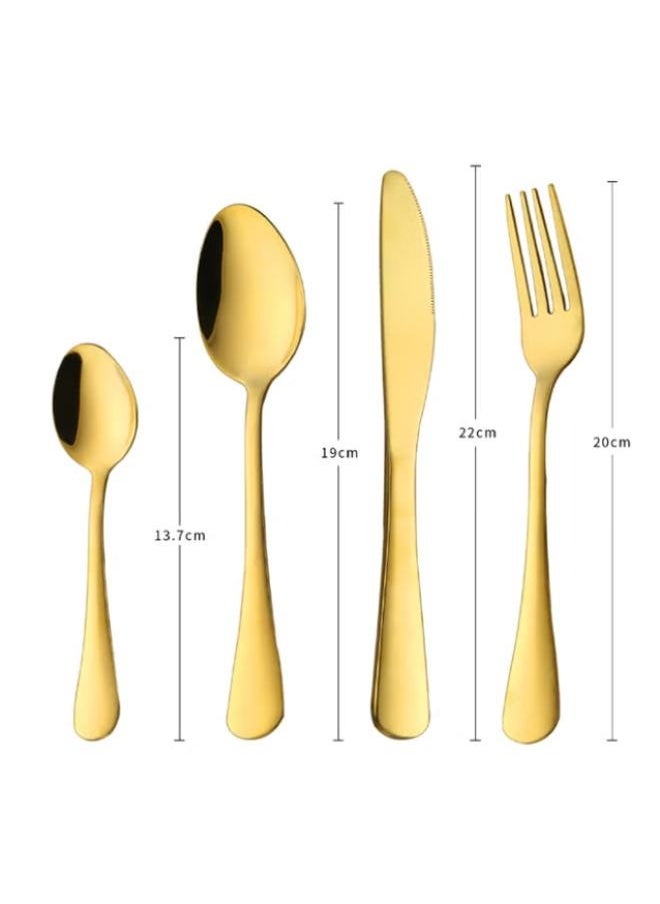 24Pieces Stainless Steel Gold Cutlery Tableware Cutlery Set With Box