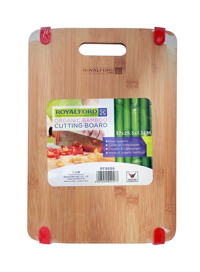 Organic Cutting Board Perfect Solution For Your Food Preparation Durable & Lightweight Easy To Clean & Store Naturally Antibactirial Hight Quality & Versatile Brown 37x25.5x1.3cm