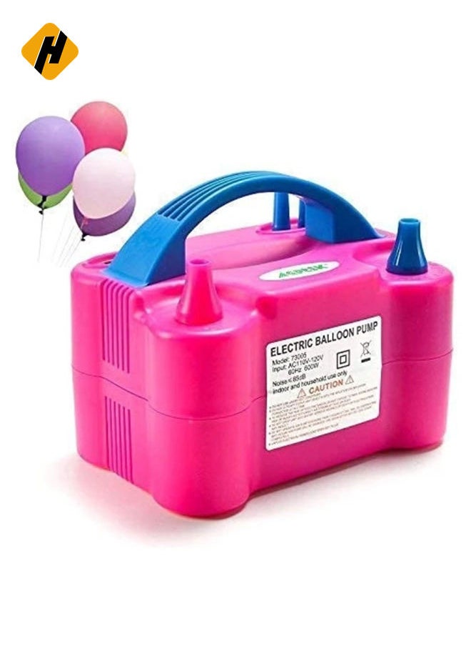 Portable Dual Nozzle Electric Balloon Blower Pump Inflator For Birthday House Anniversary Party Bedroom Decoration M