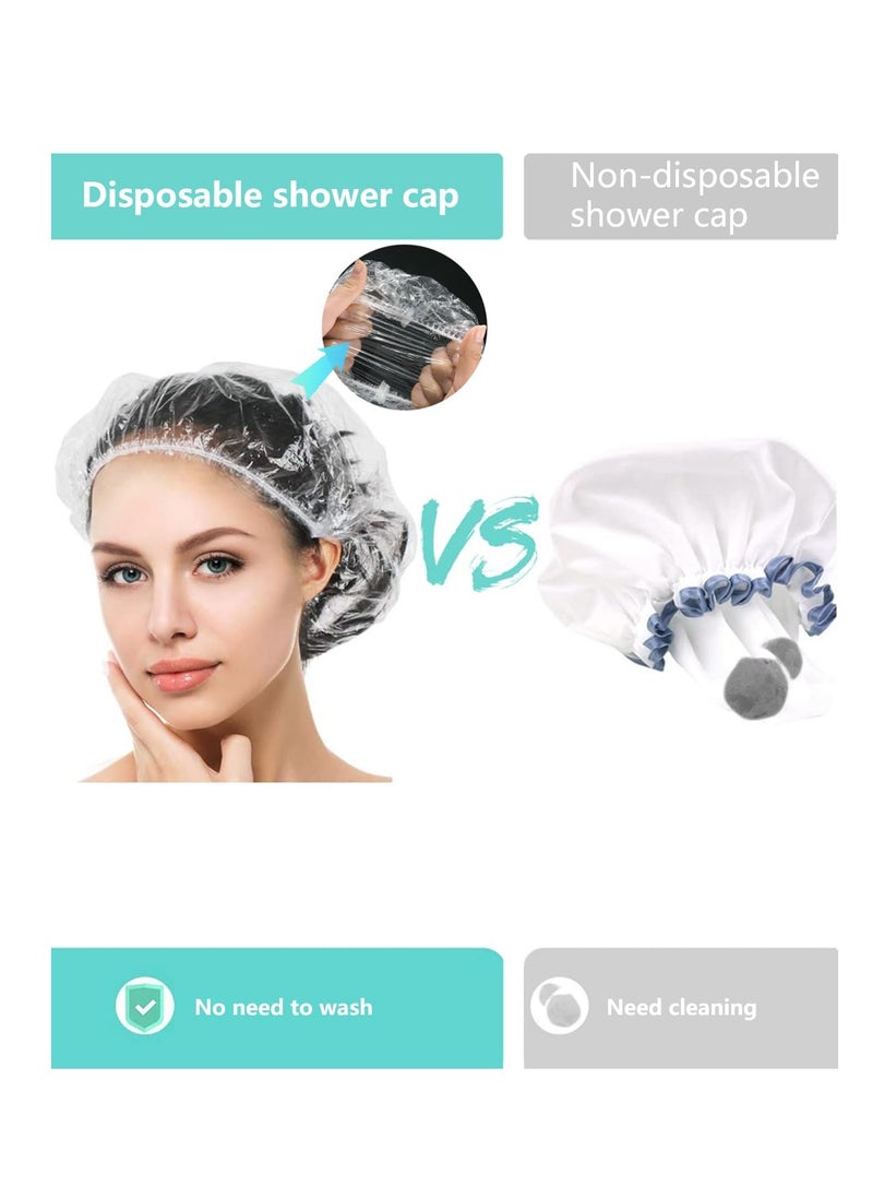 Years Calm 30PCS Disposable Shower Caps, Clear Shower Caps for Travel, large Plastic Hair Caps for Women, Home Use, Hotel (30PCS large Size 20.5