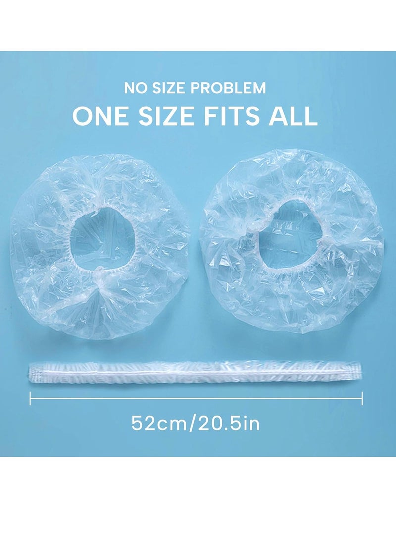 YIZIJIZI 30PCS Disposable Shower Caps, Large Thick Clear Waterproof Shower Cap for Women, large Size 20.5