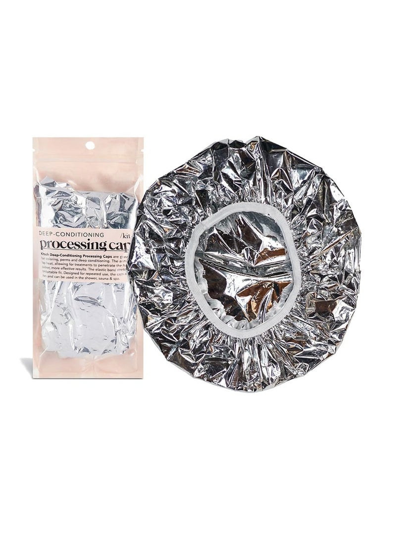 Kitsch Aluminum Foil Hair Heat Cap for Deep Conditioning - Reusable Heating Cap for Deep Conditioner, Tin Foil Hat & Deep Conditioning Heat Cap for Hair Treatments, Processing Cap for Hair, Foil Cap