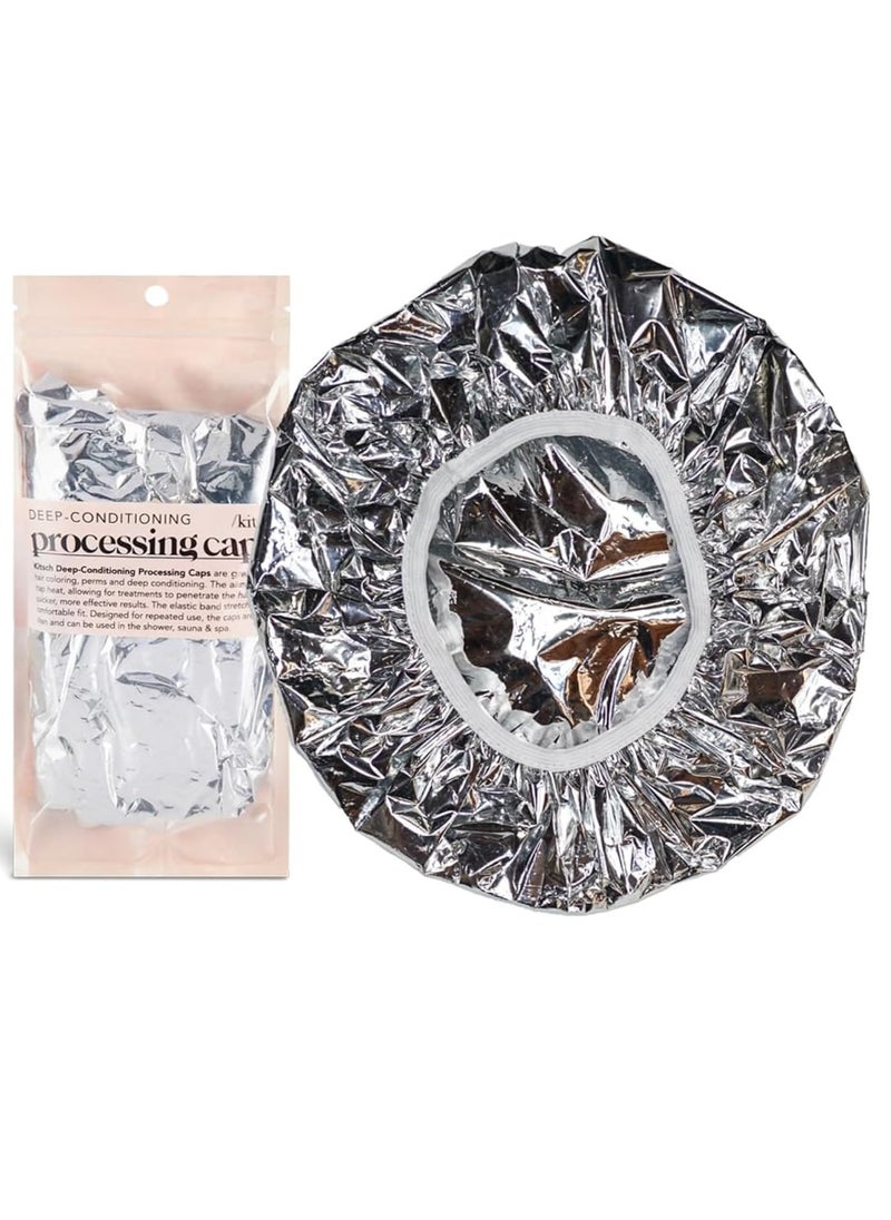 Kitsch Aluminum Foil Hair Heat Cap for Deep Conditioning - Reusable Heating Cap for Deep Conditioner, Tin Foil Hat & Deep Conditioning Heat Cap for Hair Treatments, Processing Cap for Hair, Foil Cap