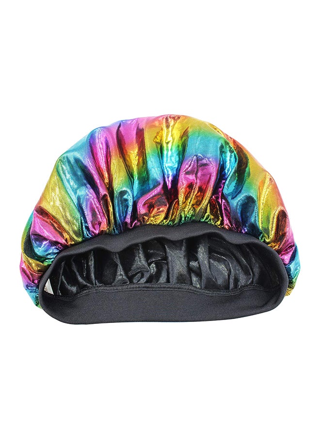 Holographic Satin Wide Band Shower Cap Multicolour