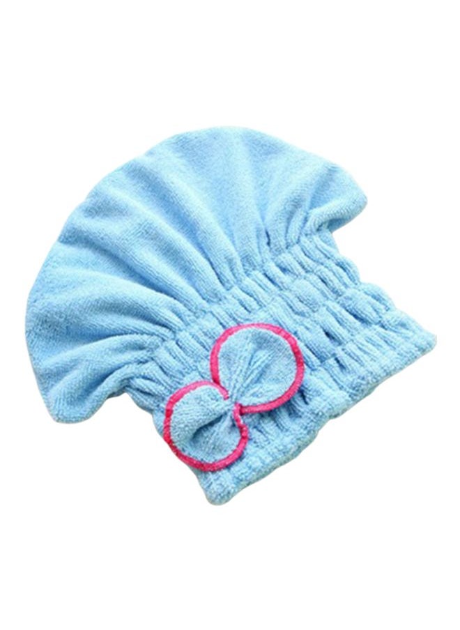 Bow Shower Cap Wrapped Towels Blue 23cm