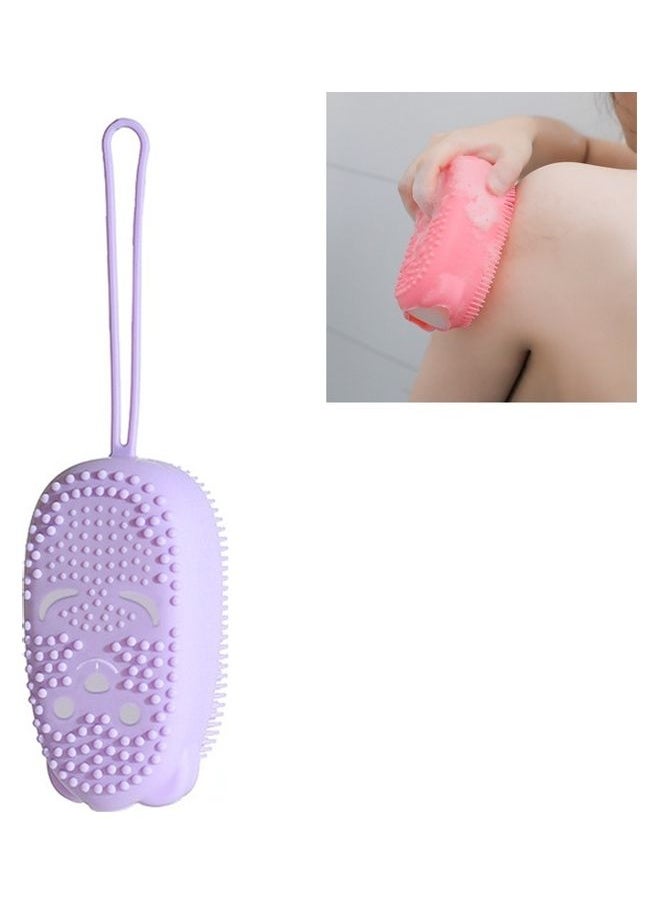 3 Pieces Silicone Towel Children Sponge Bath Brush Purple 15x18x10cm